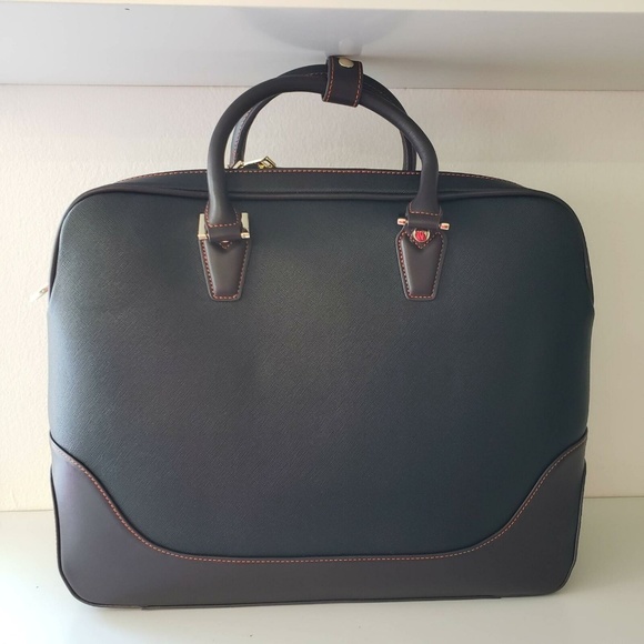 Furbo Design FRB007 Double Zip Bag- Black/Brown - Picture 2 of 7